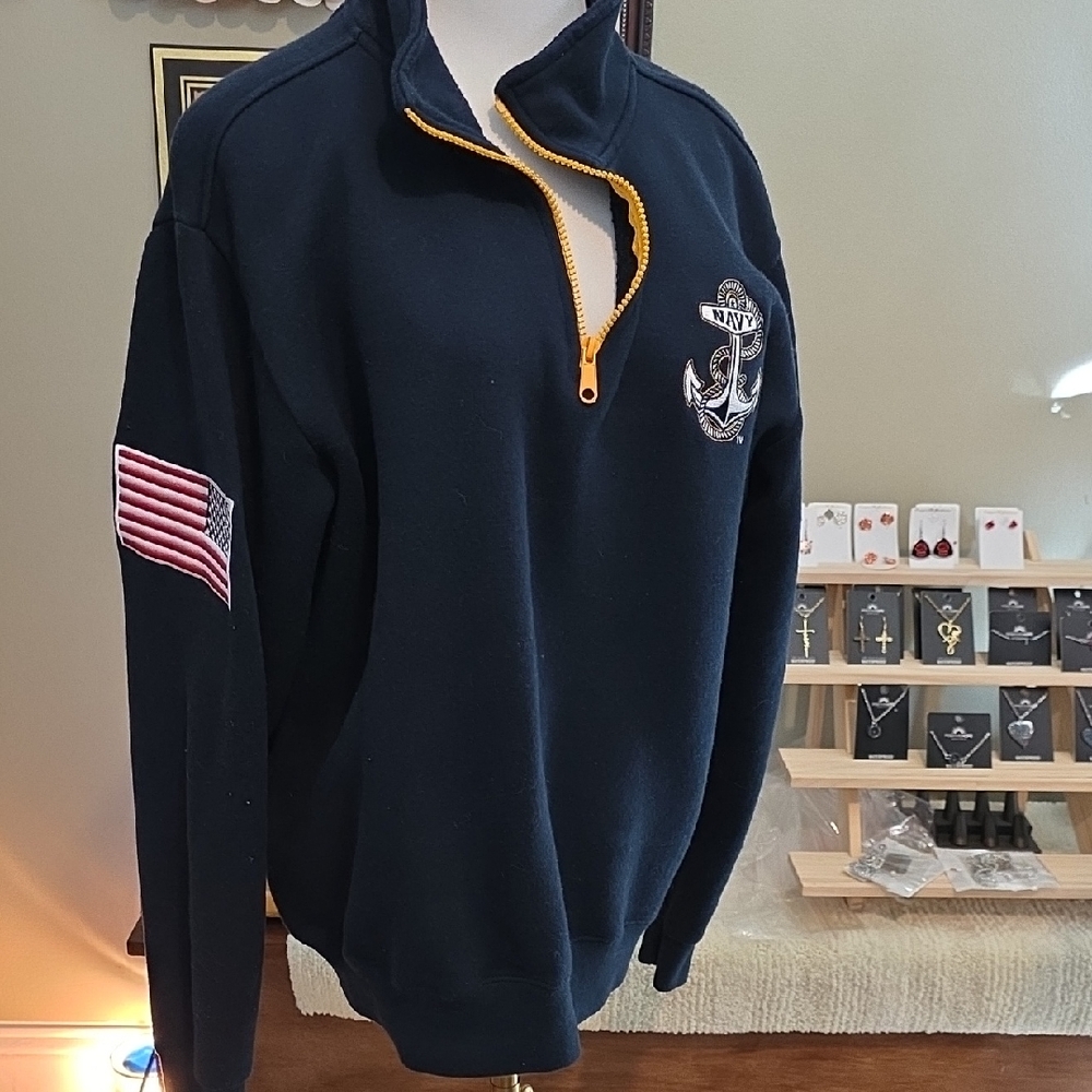 Navy Blue Half-Zip Sweater